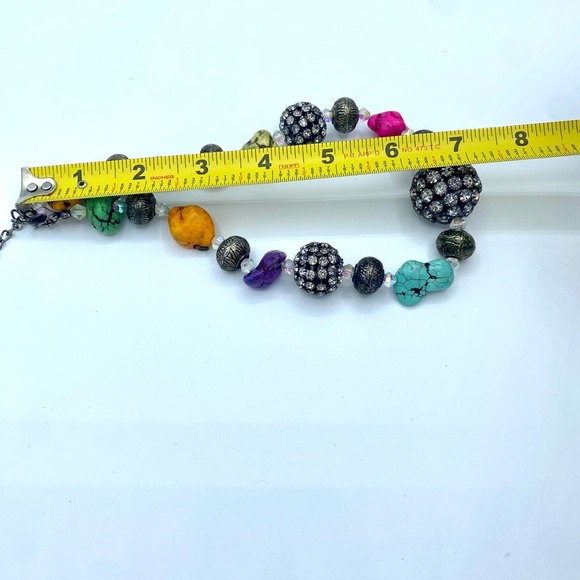 You & I vibrant chunky statement necklace crystal gemstone howlite simulation - Picture 6 of 6